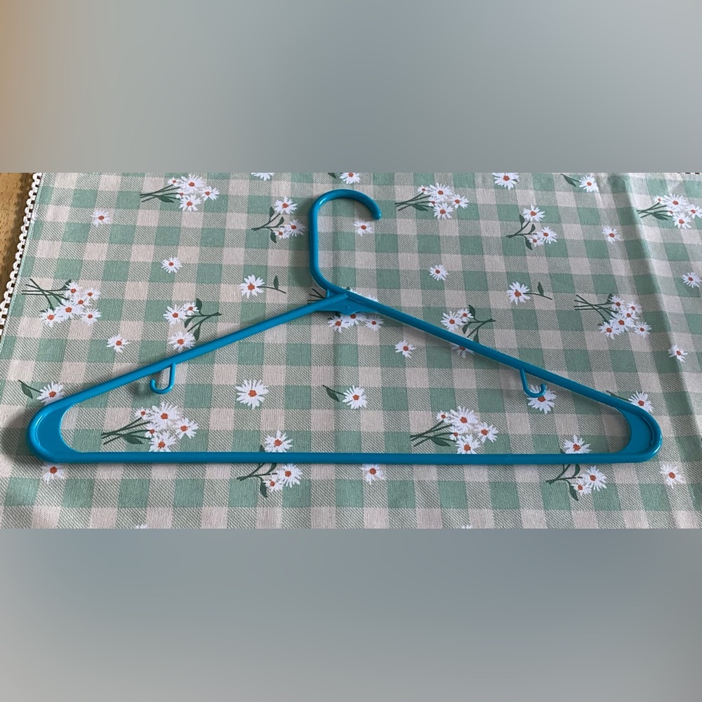 Bright Teal Plastic Clothing Hanger